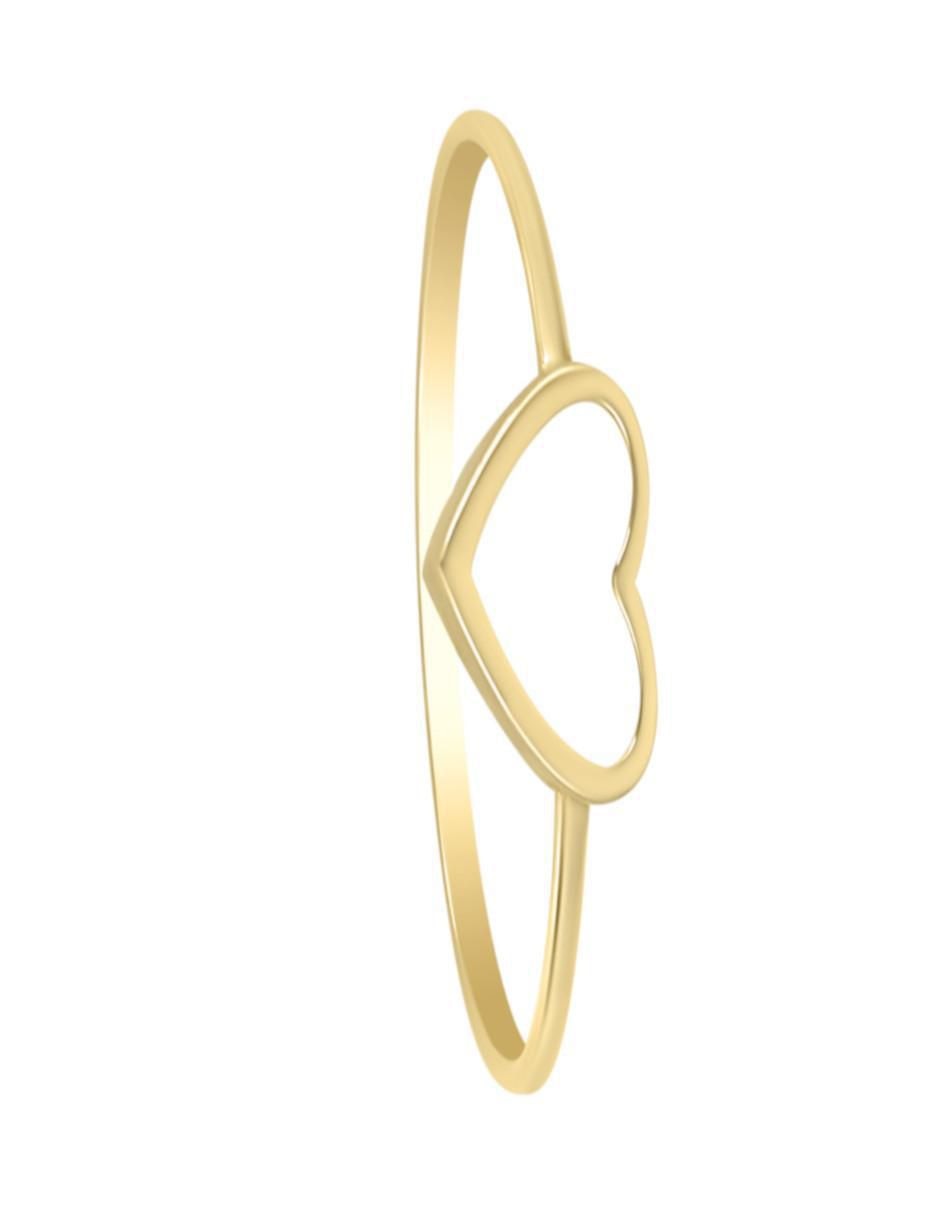 Anillo de corazón 14 k de oro amarillo brillante 5