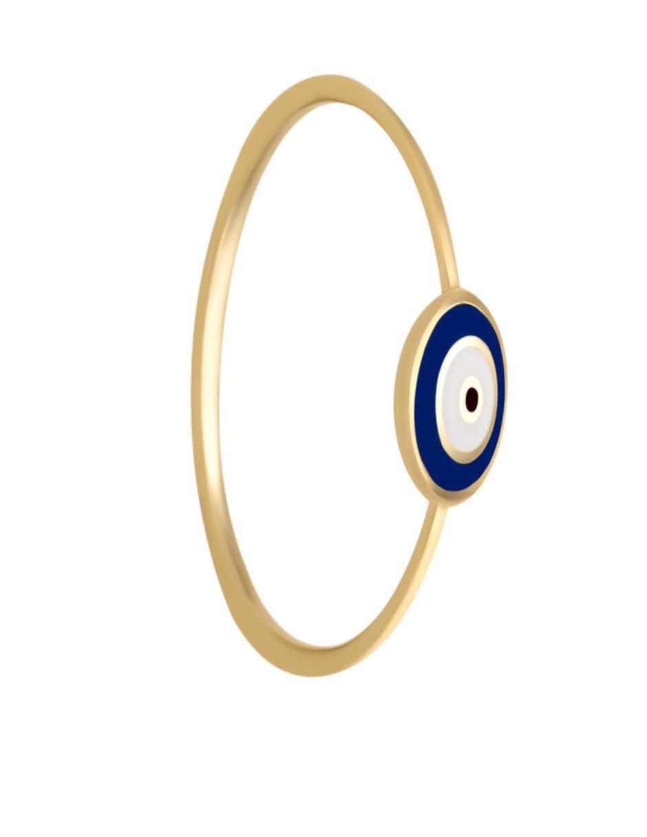 Anillo de ojo 14 k de oro amarillo brillante 4