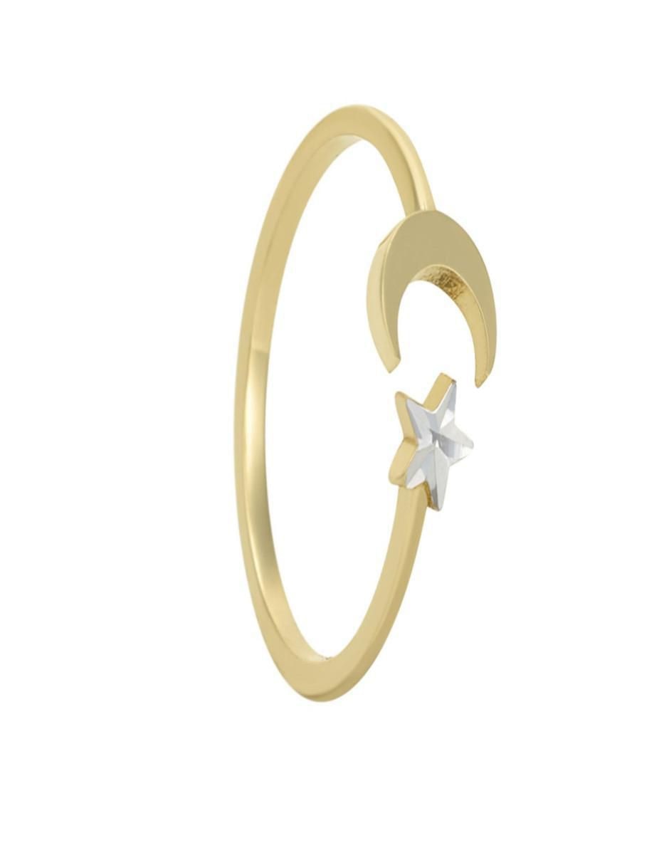 Anillo de luna 14 k de oro amarillo brillante 6