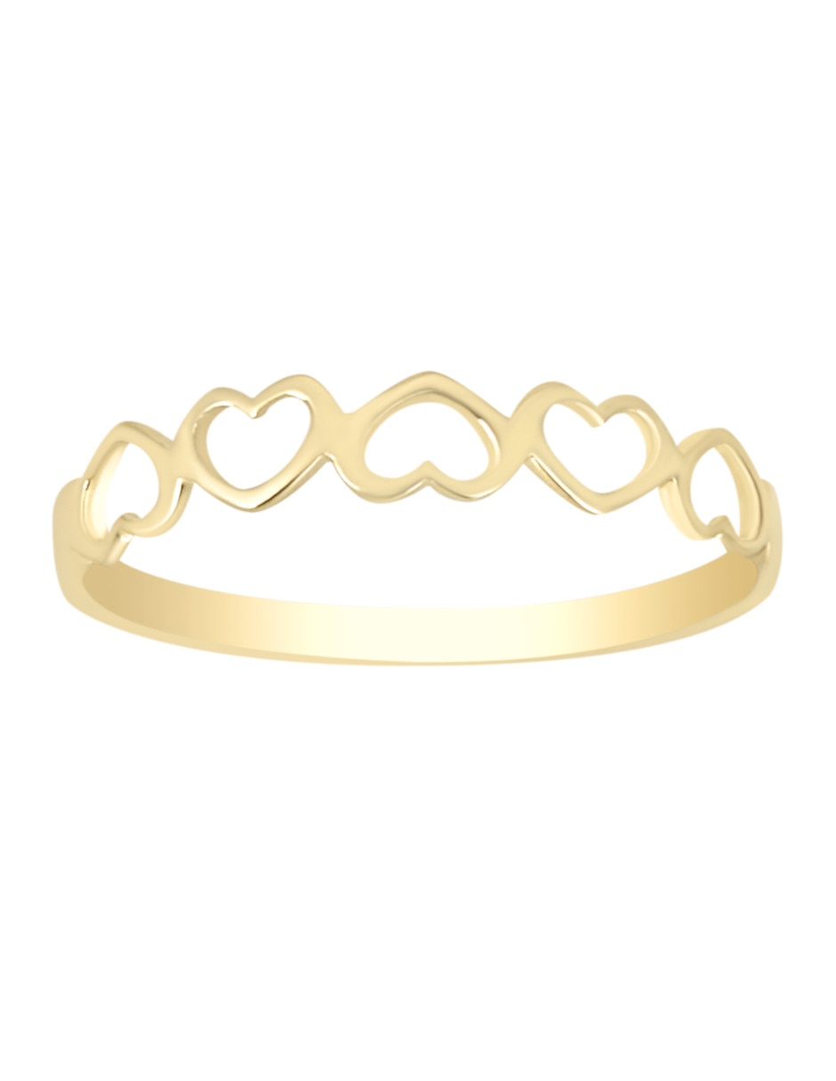 Anillo de corazón 14 k de oro amarillo brillante Anillo de corazón 14 k de oro amarillo brillante