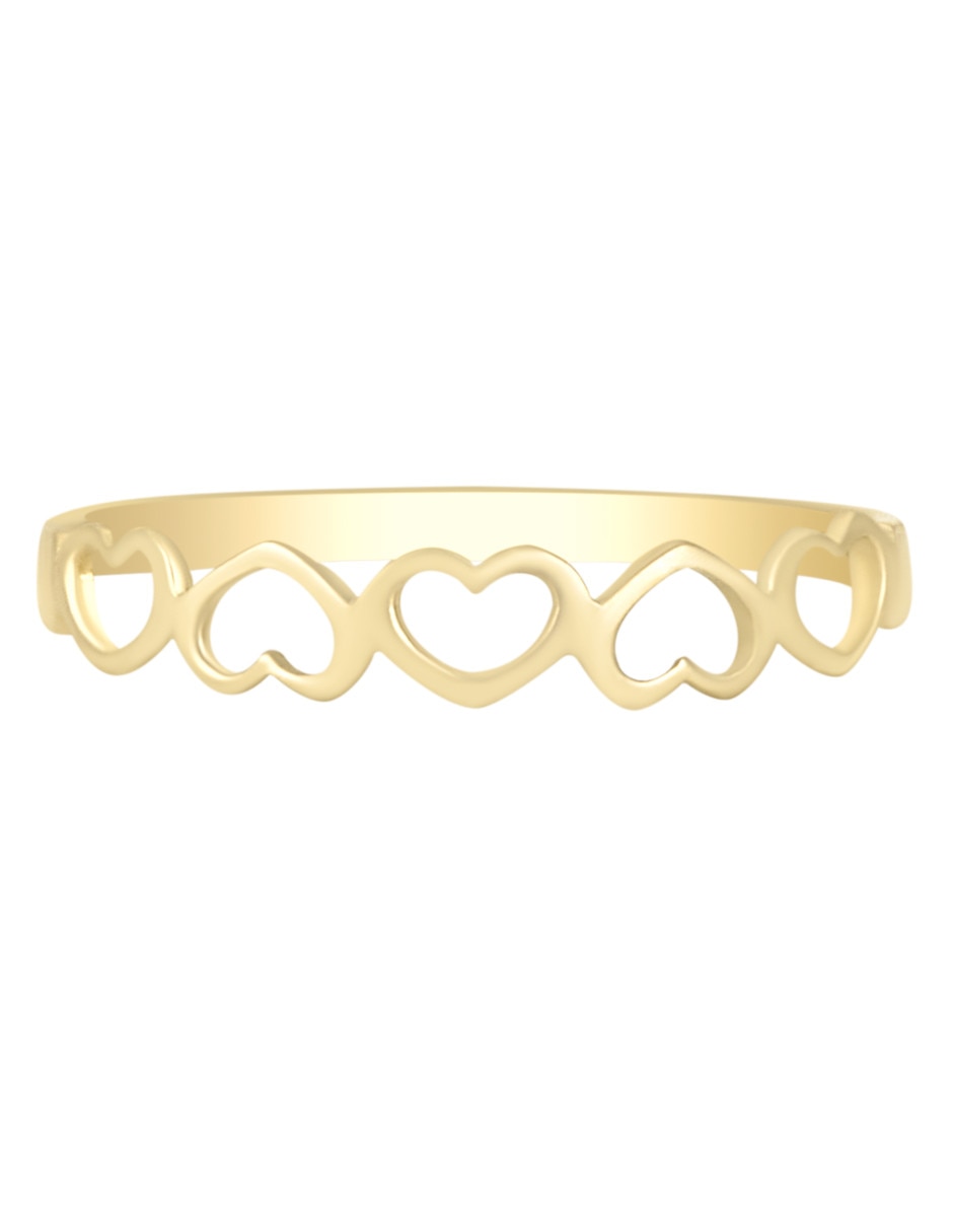Anillo de corazón 14 k de oro amarillo brillante 2