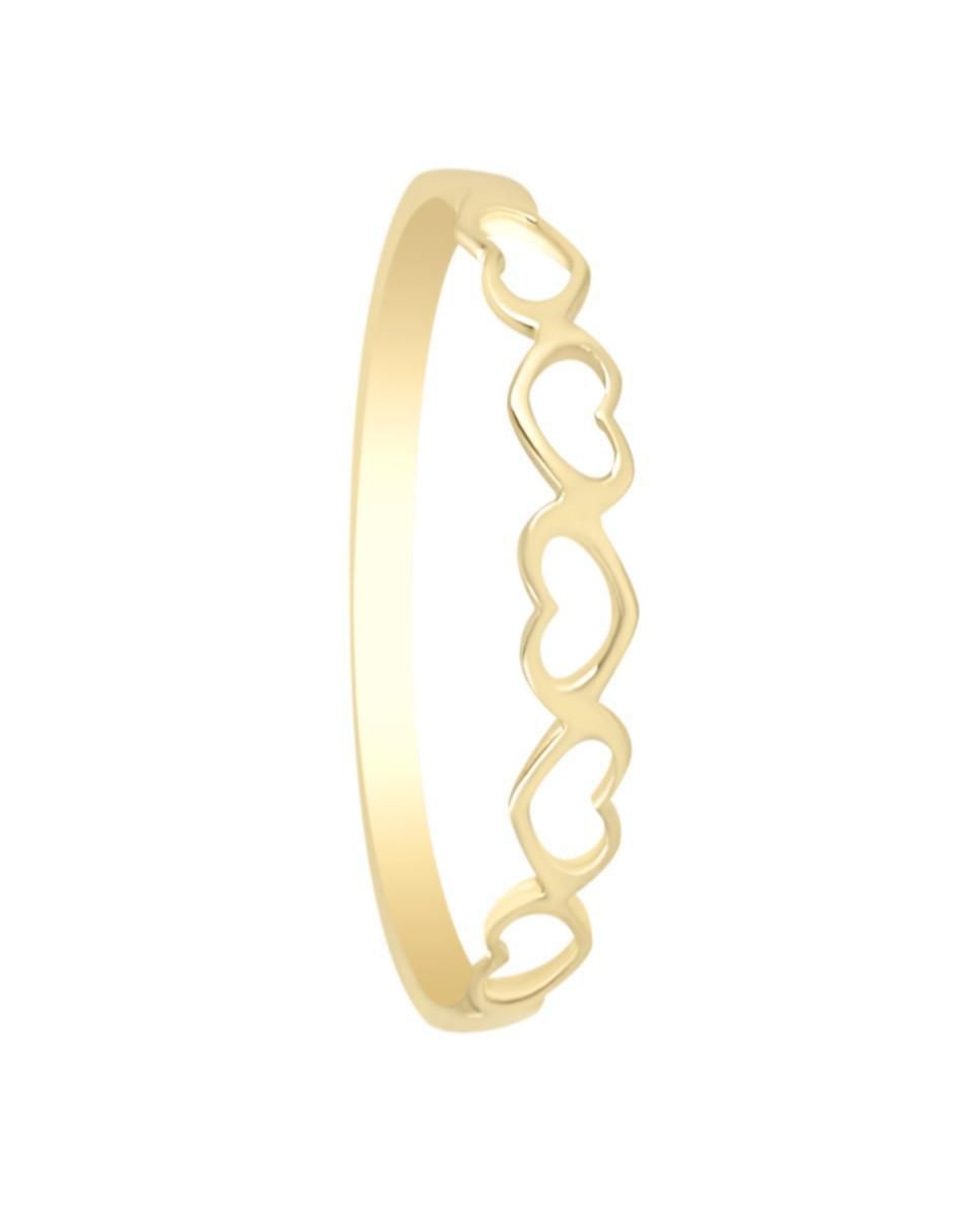 Anillo de corazón 14 k de oro amarillo brillante 5