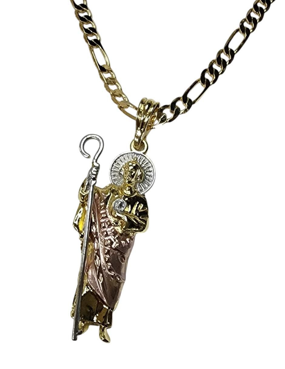 Collar con dije San Judas Tadeo de oro laminado 14 K 2