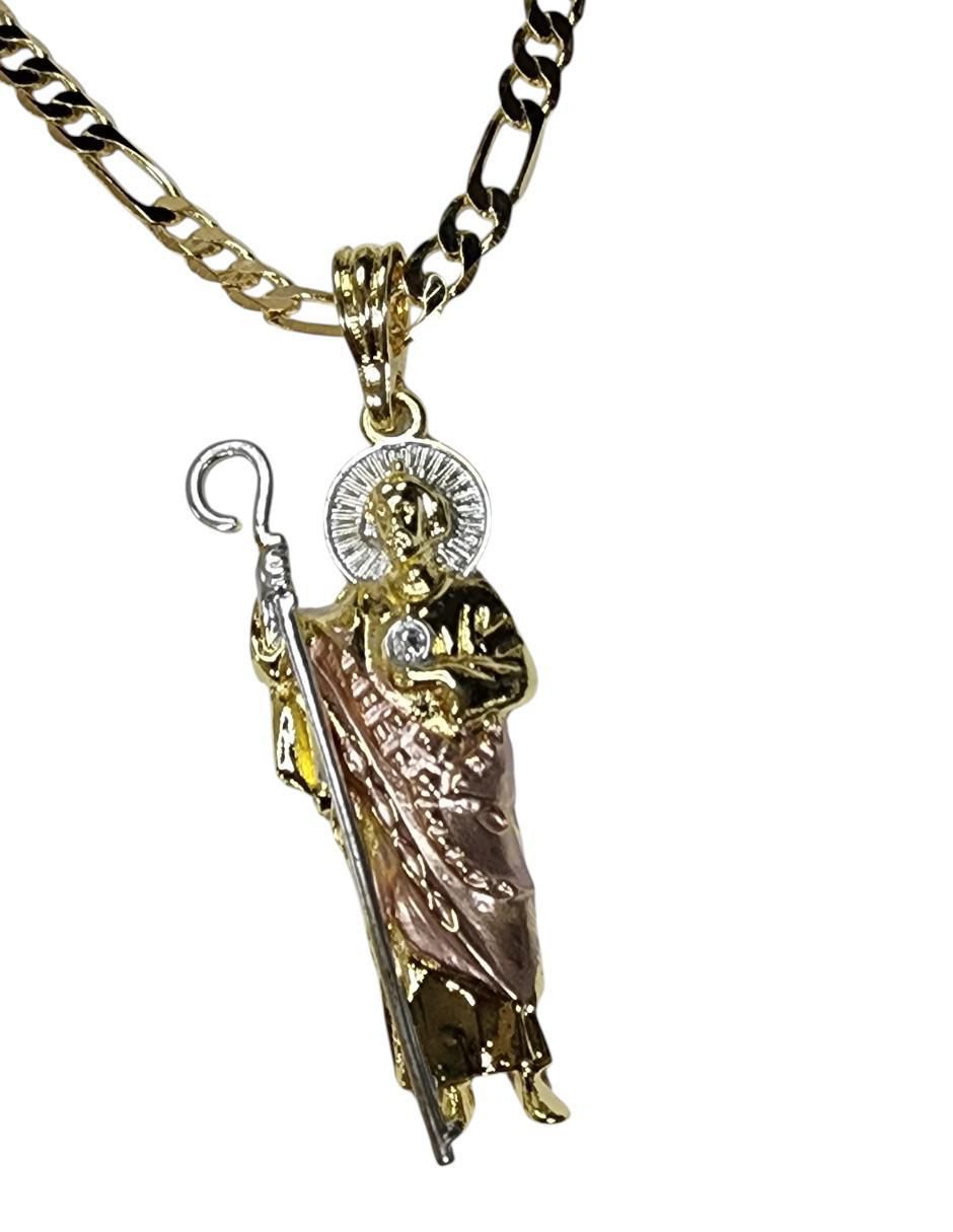 Collar con dije San Judas Tadeo de oro laminado 14 K 3