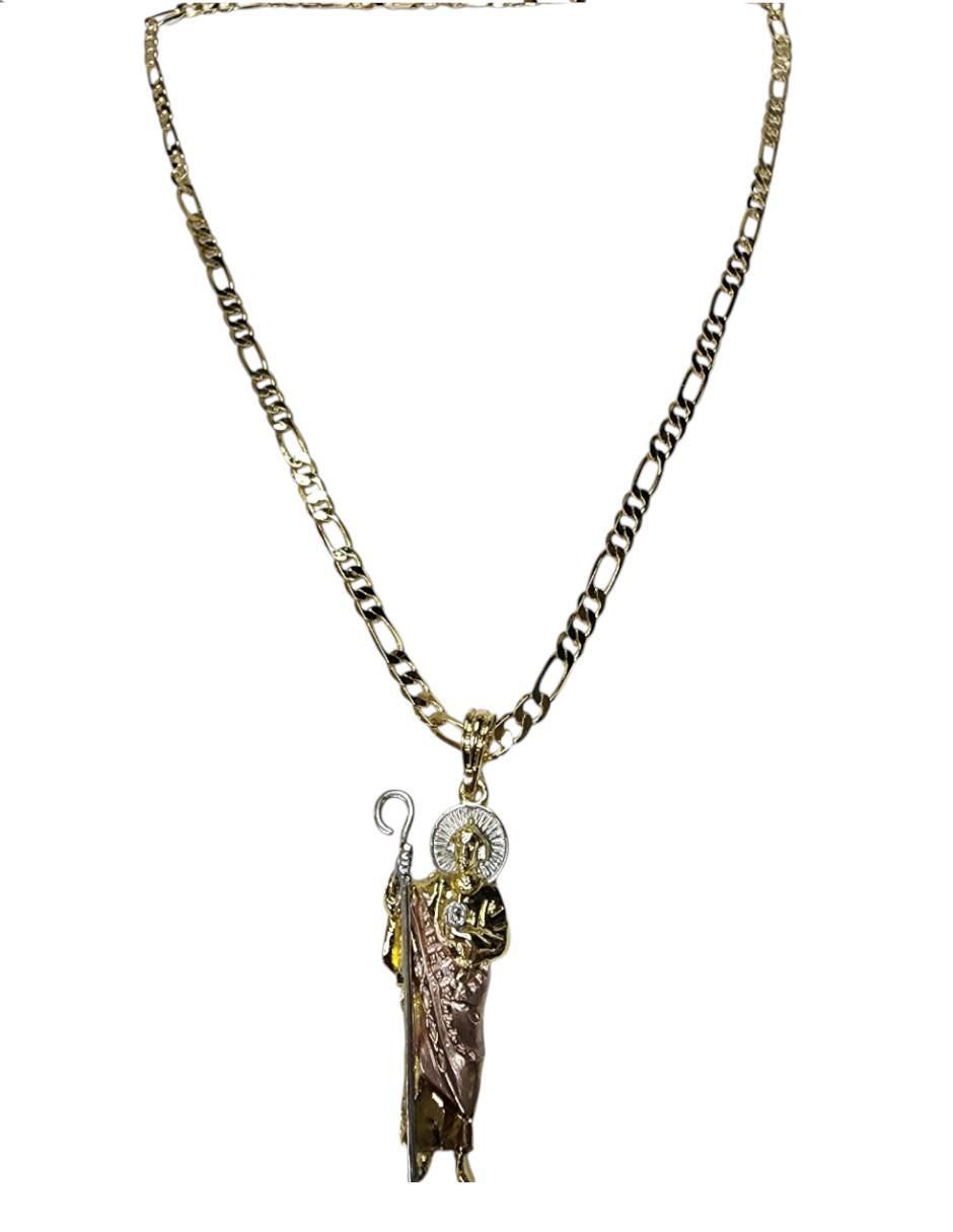 Collar con dije San Judas Tadeo de oro laminado 14 K 4