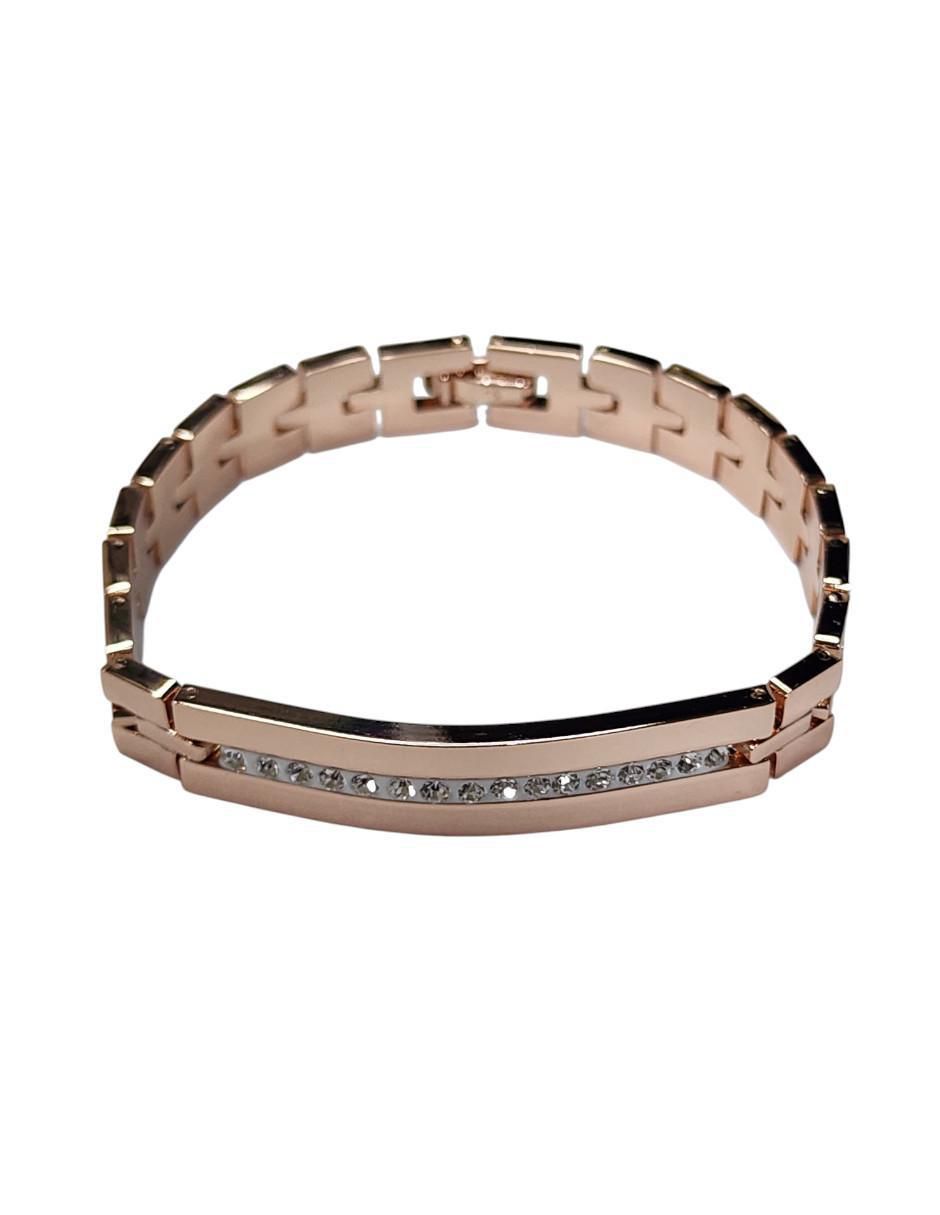 Brazalete Luxury con acabado baño de oro rosa 14 k