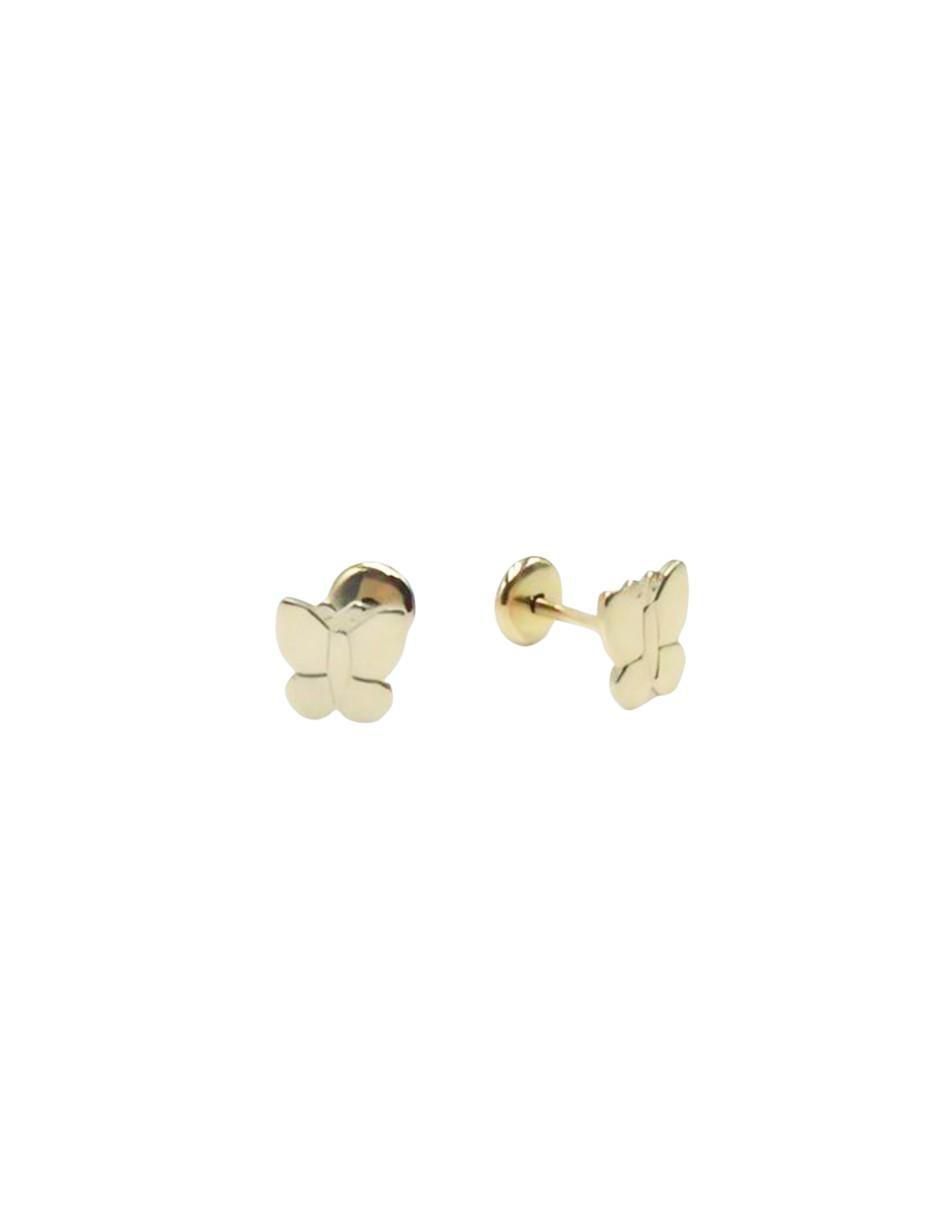 Aretes de mariposa de oro 18 K con acabado pulido