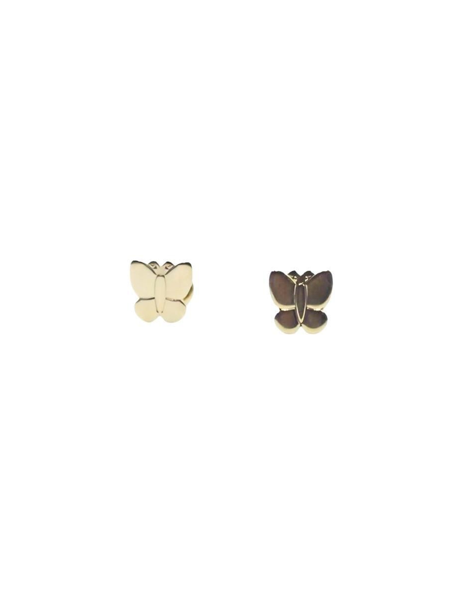 Aretes de mariposa de oro 18 K con acabado pulido 2