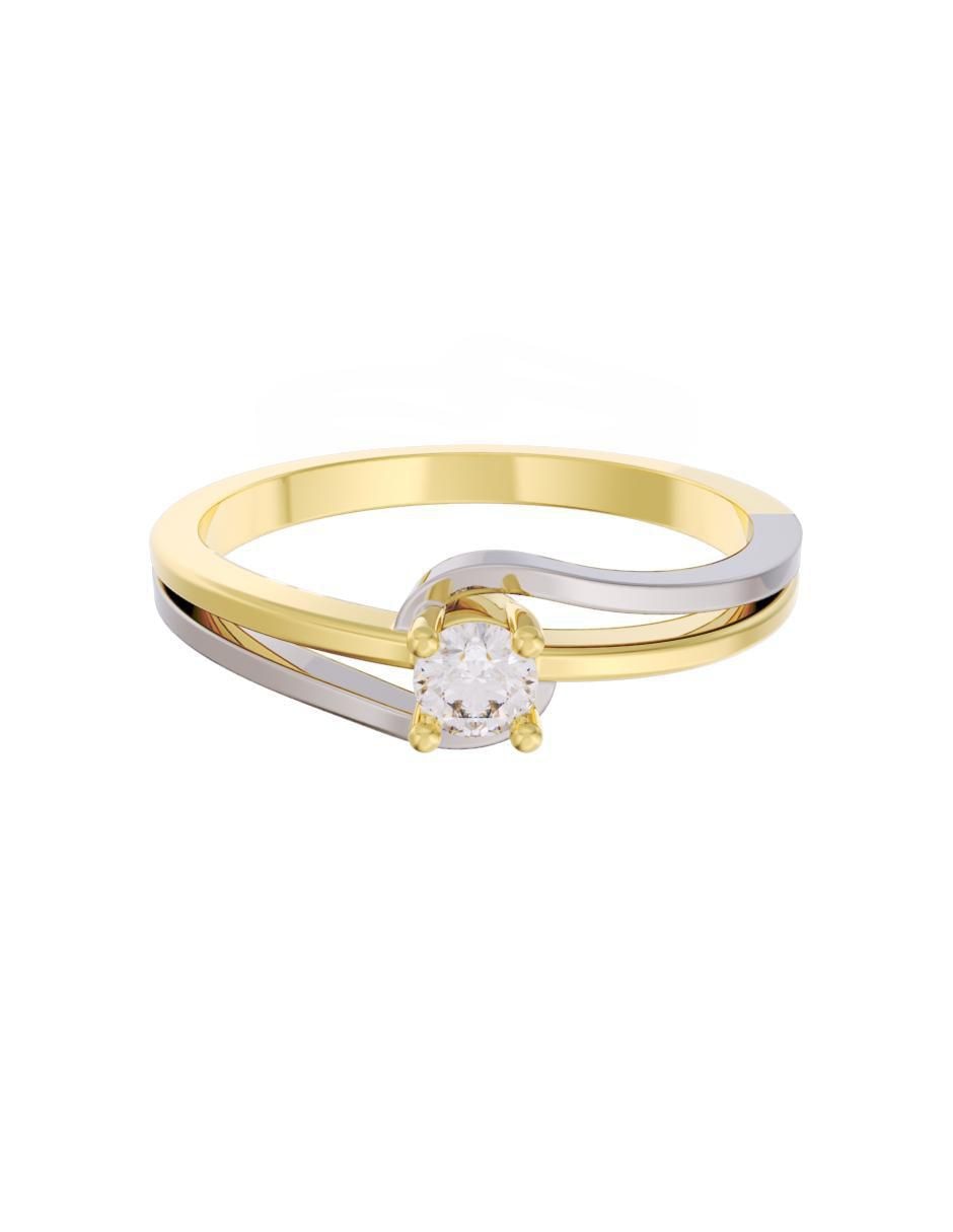 Anillo de compromiso de oro 14 k Eternidad