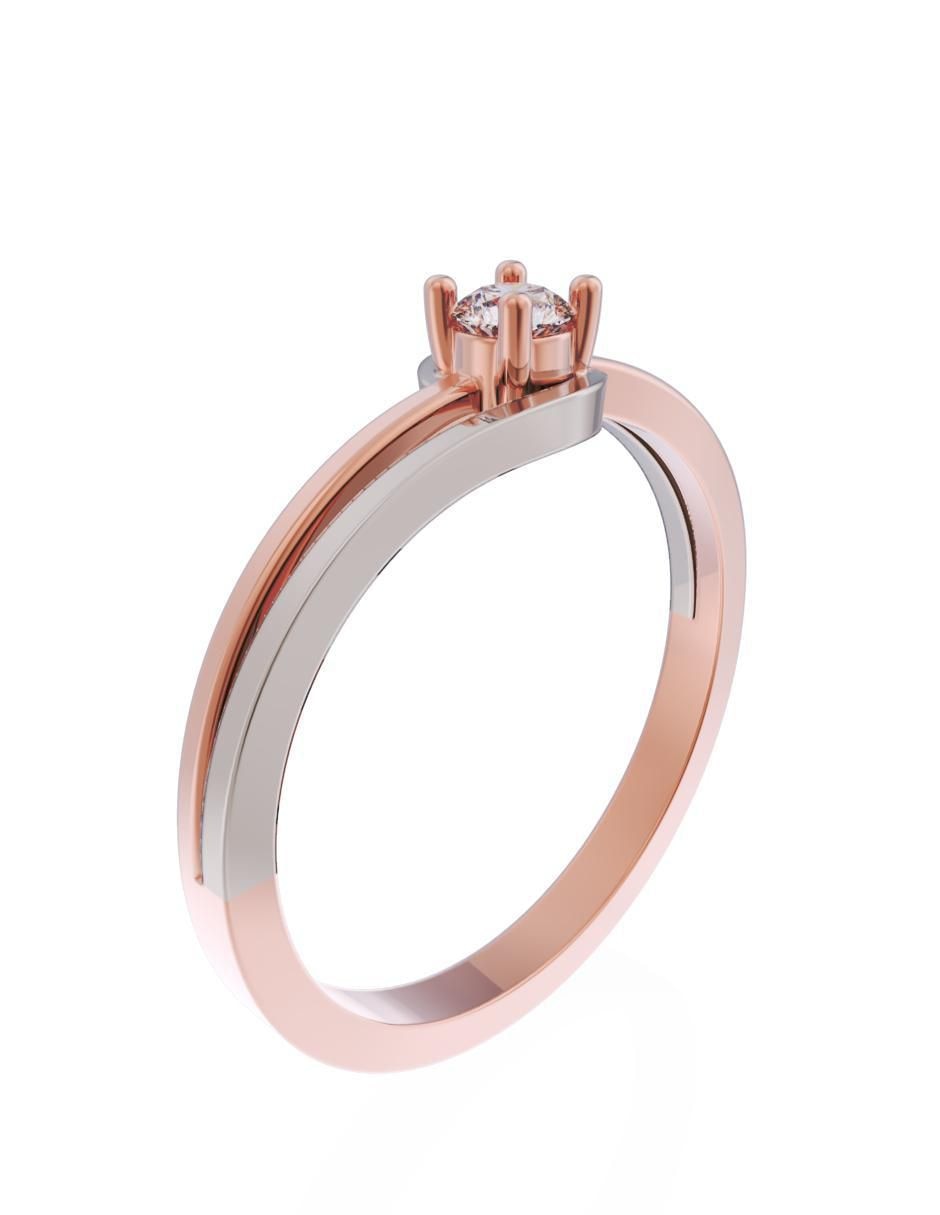 Anillo de compromiso de oro 14 k Eternidad 3