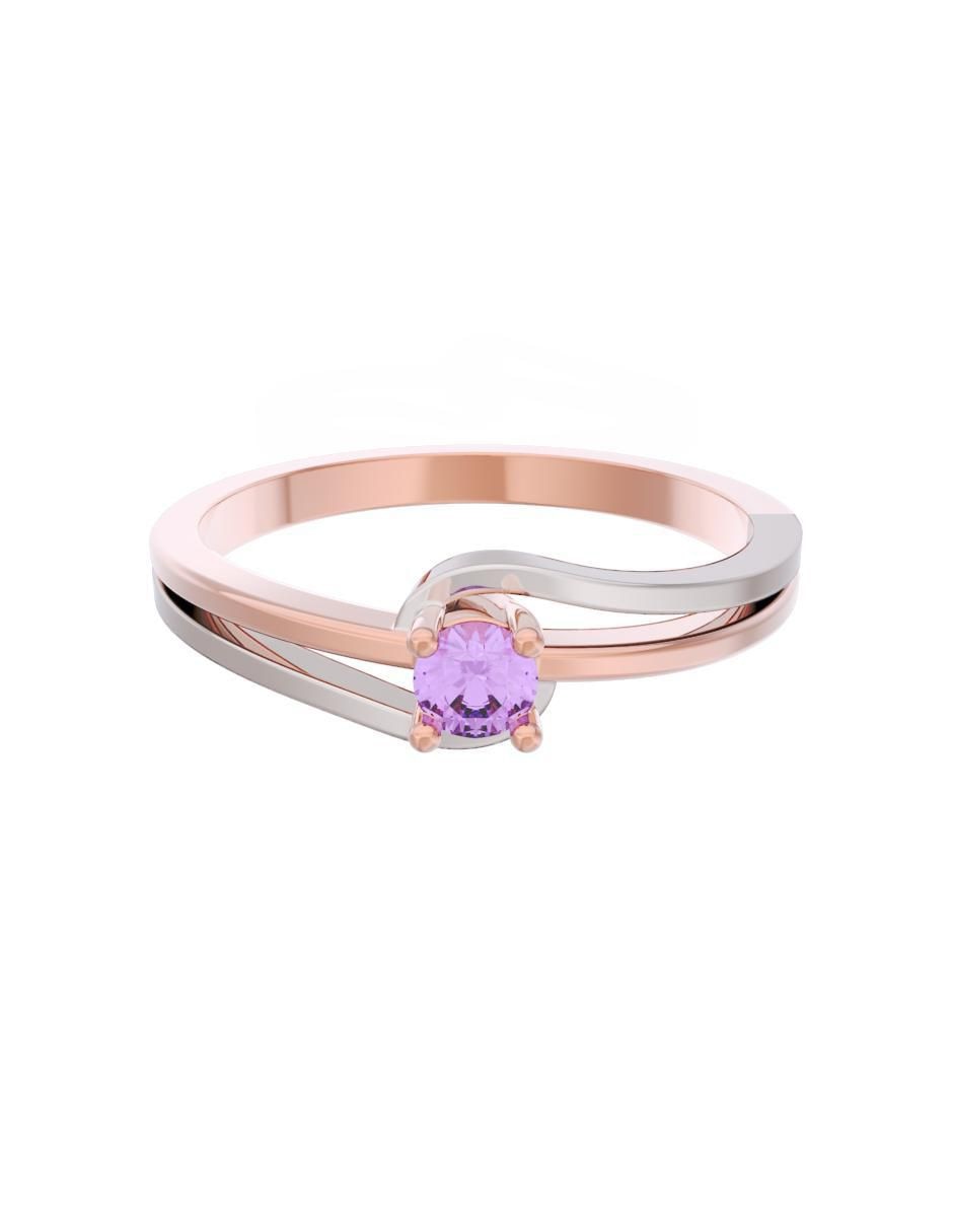 Anillo de compromiso de oro 14 k Eternidad