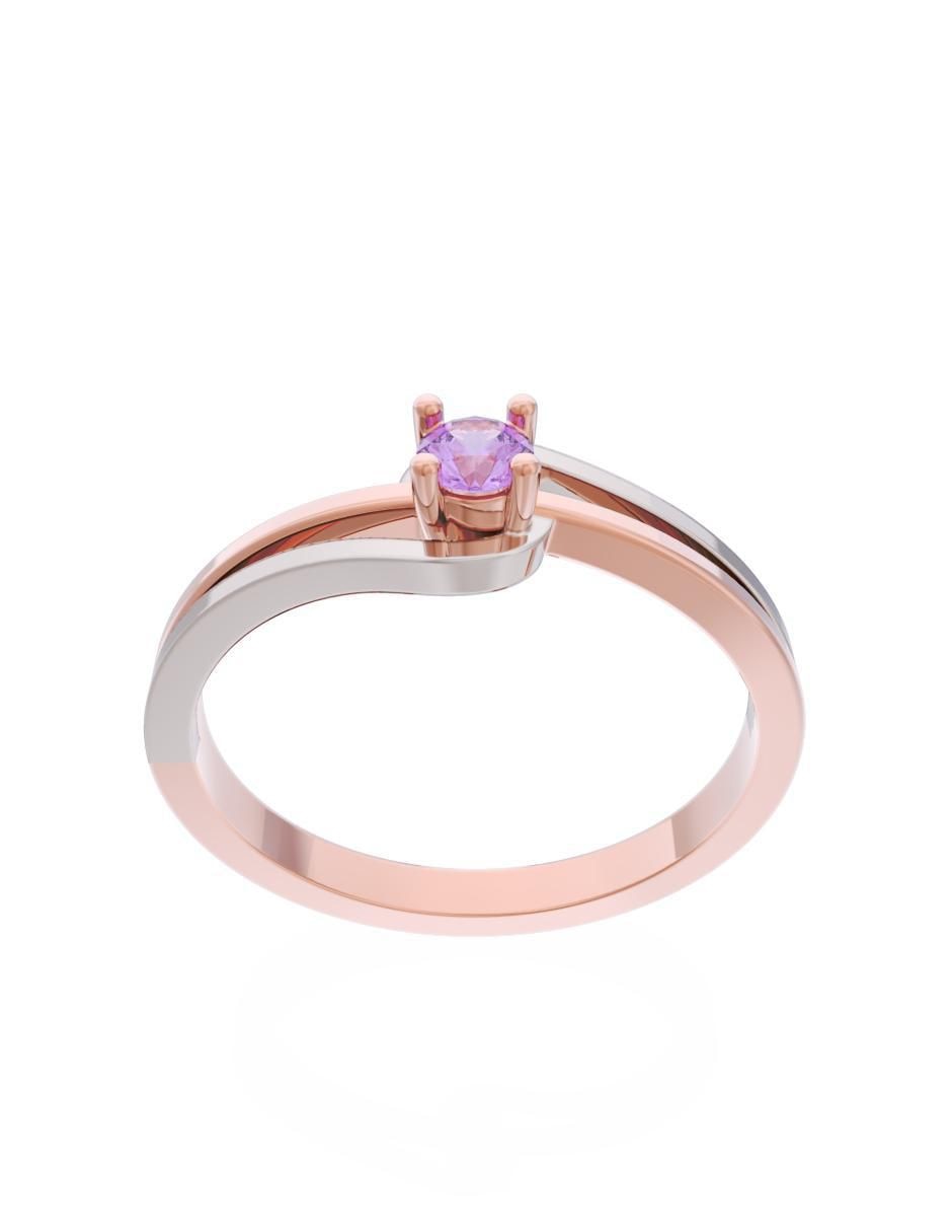 Anillo de compromiso de oro 14 k Eternidad 2