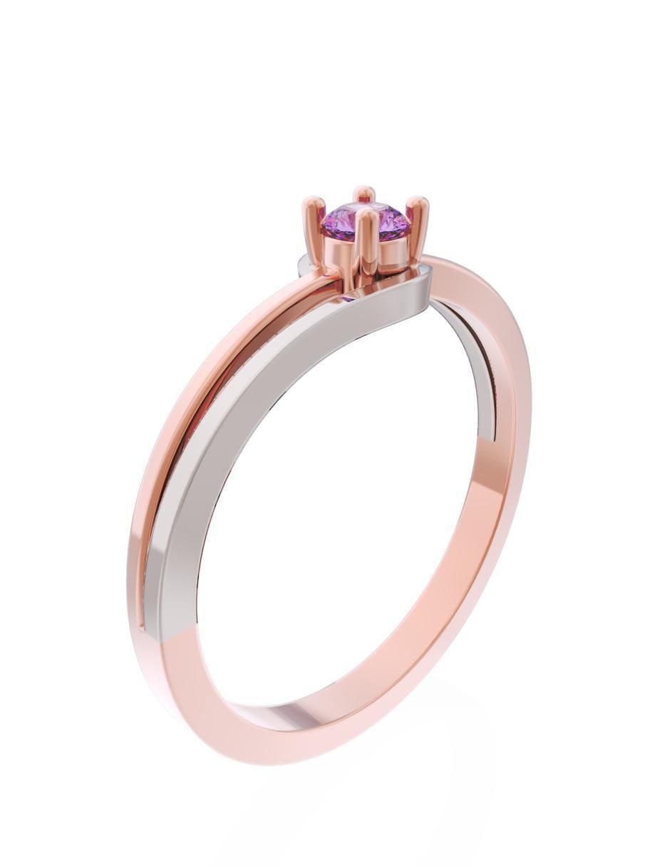 Anillo de compromiso de oro 14 k Eternidad 3