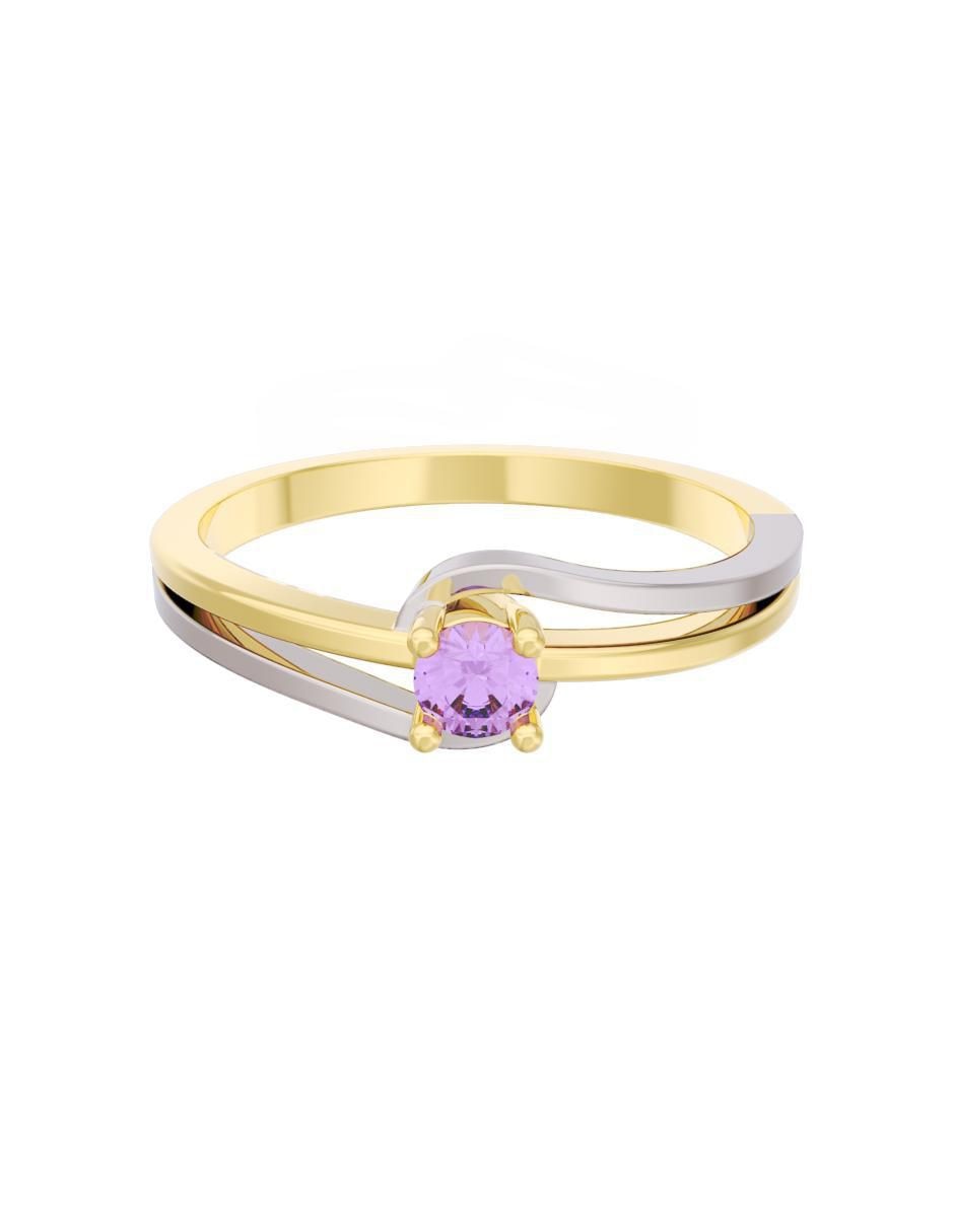 Anillo de compromiso de oro 14 k Eternidad