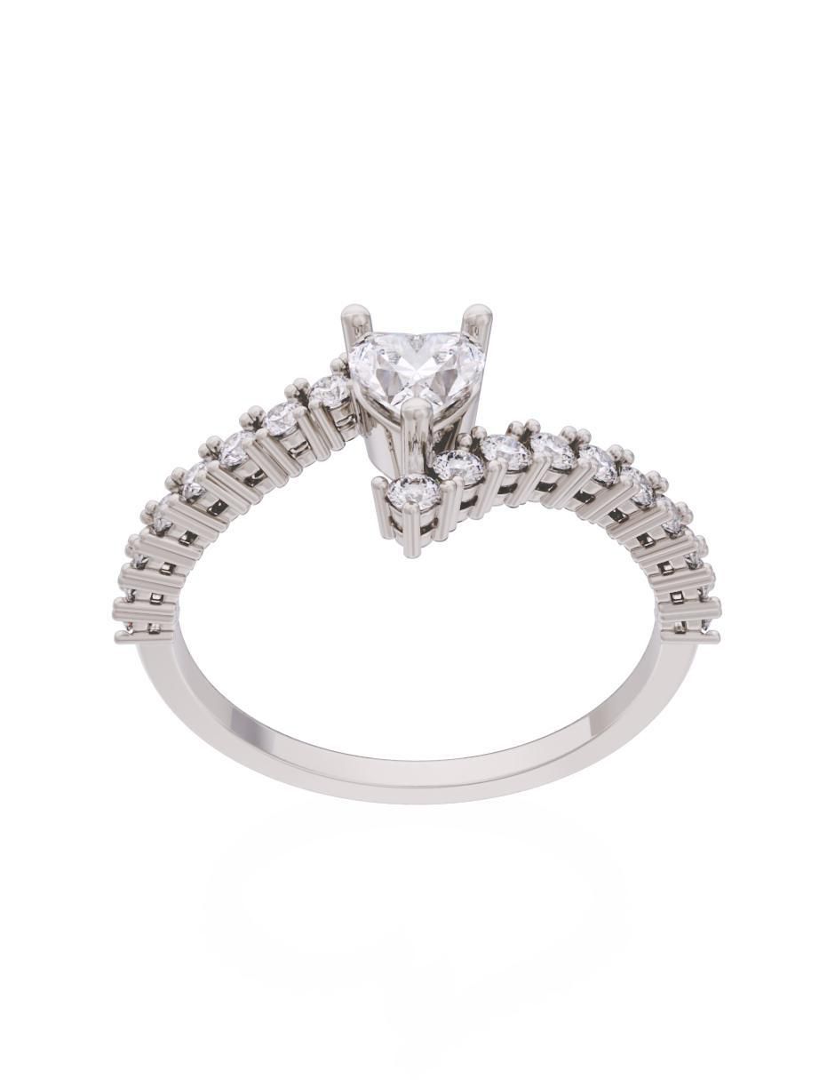 Anillo de compromiso de oro 14 k Eternidad 2