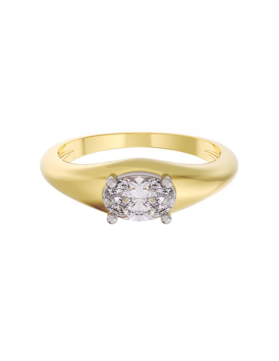 Anillo de compromiso de oro 14 k Eternidad