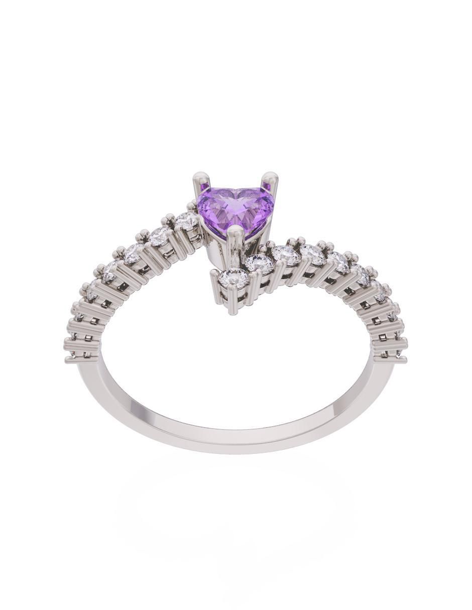 Anillo de compromiso de oro 14 k Eternidad 2