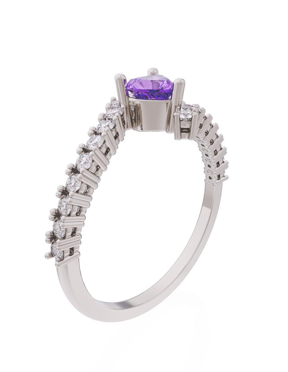 Anillo de compromiso de oro 14 k Eternidad 3