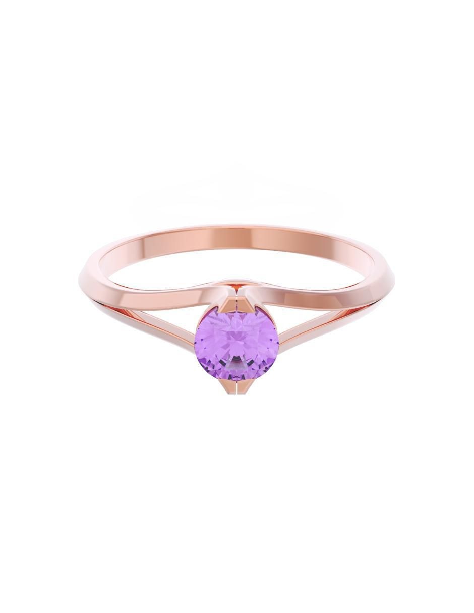 Anillo de compromiso de oro 14 k Eternidad