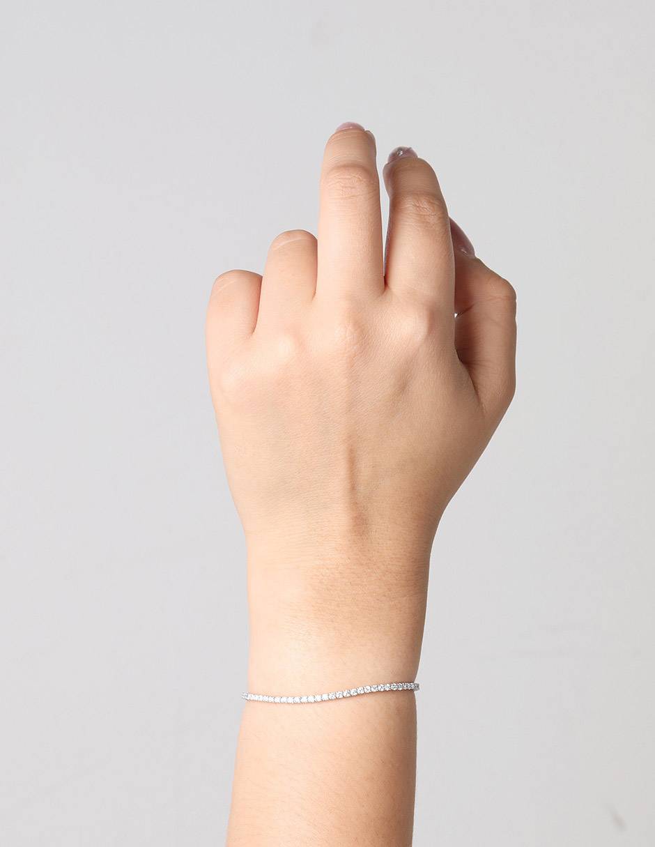 Brazalete de oro blanco 14 k essential 2
