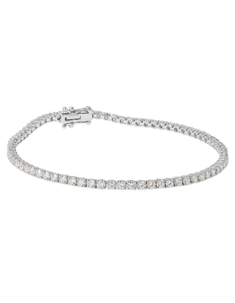 Brazalete de oro blanco 14 k essential