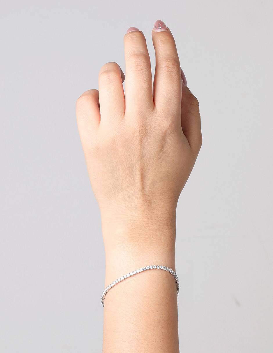 Brazalete de oro blanco 14 k essential 2