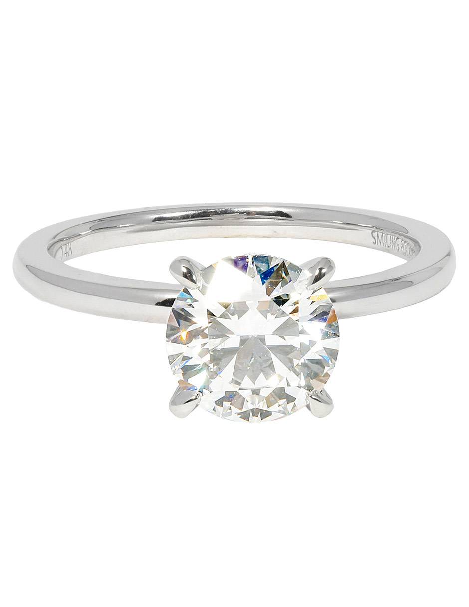 Solitario de oro blanco 14 k Solitaire Petite