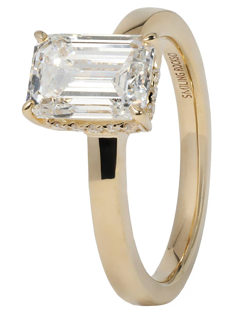 Solitario de oro amarillo 14 k Rosa Gold 3