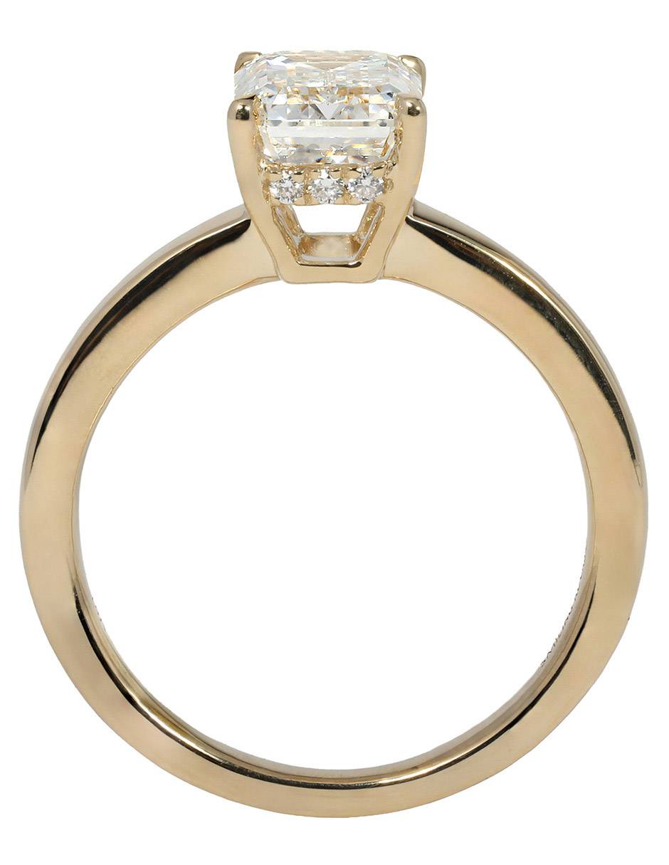 Solitario de oro amarillo 14 k Rosa Gold 4