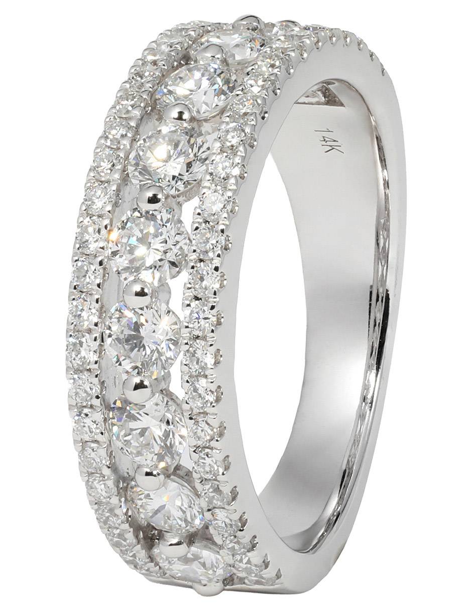 Churumbela de oro blanco 14 k Wide Bands 3