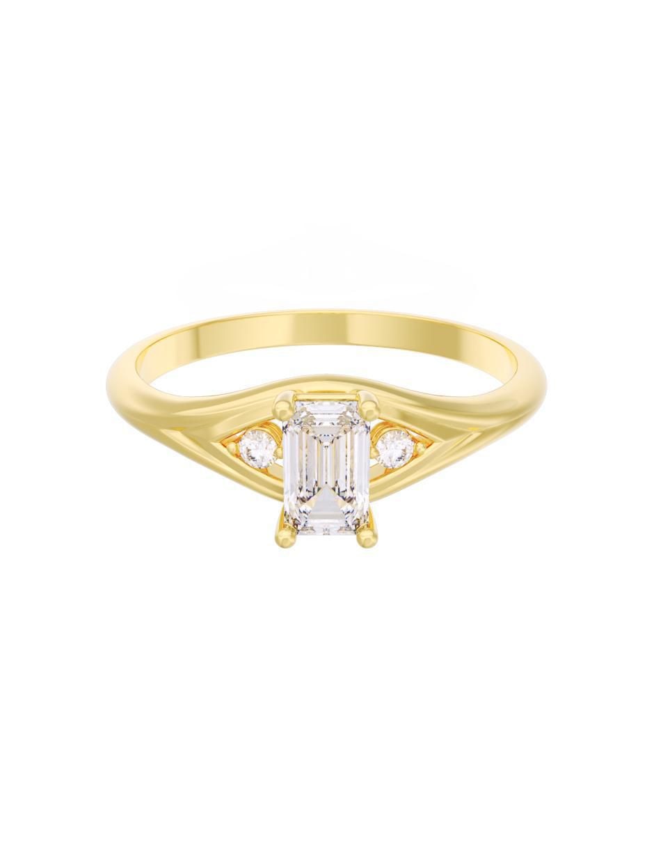 Anillo de compromiso de oro 14 k Eternidad