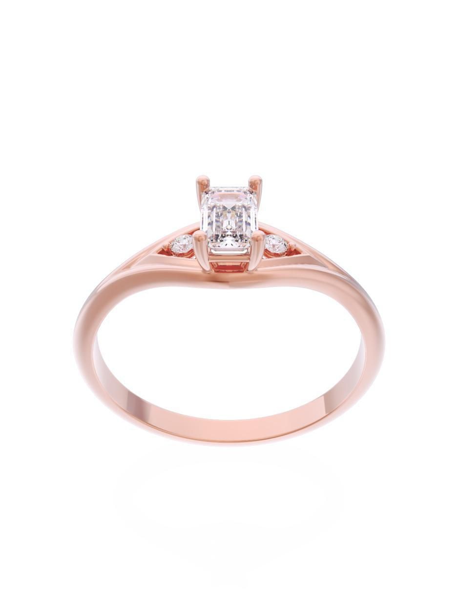 Anillo de compromiso de oro 14 k Eternidad 2