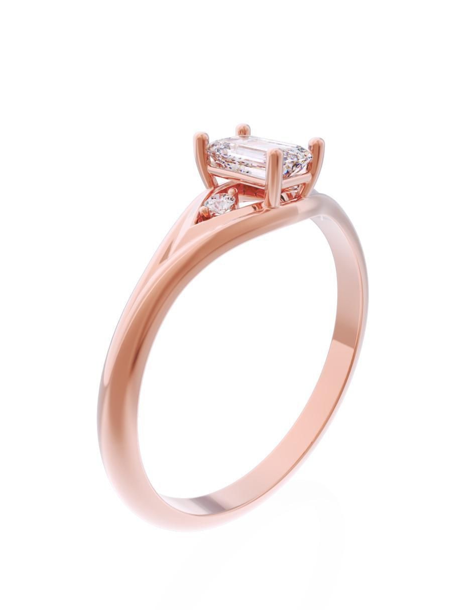 Anillo de compromiso de oro 14 k Eternidad 3
