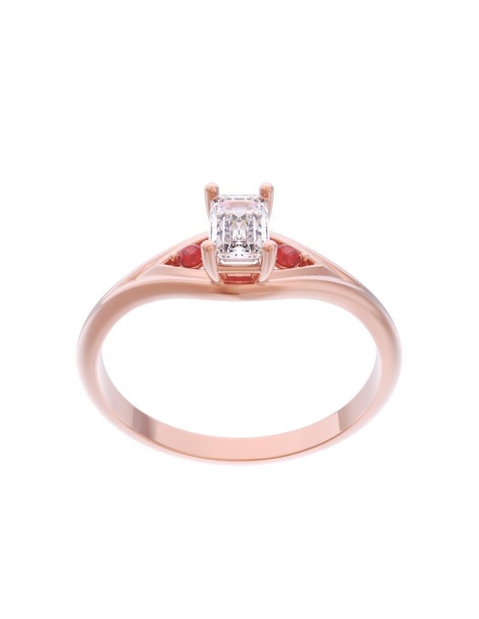 Anillo de compromiso de oro 14 k Eternidad 2