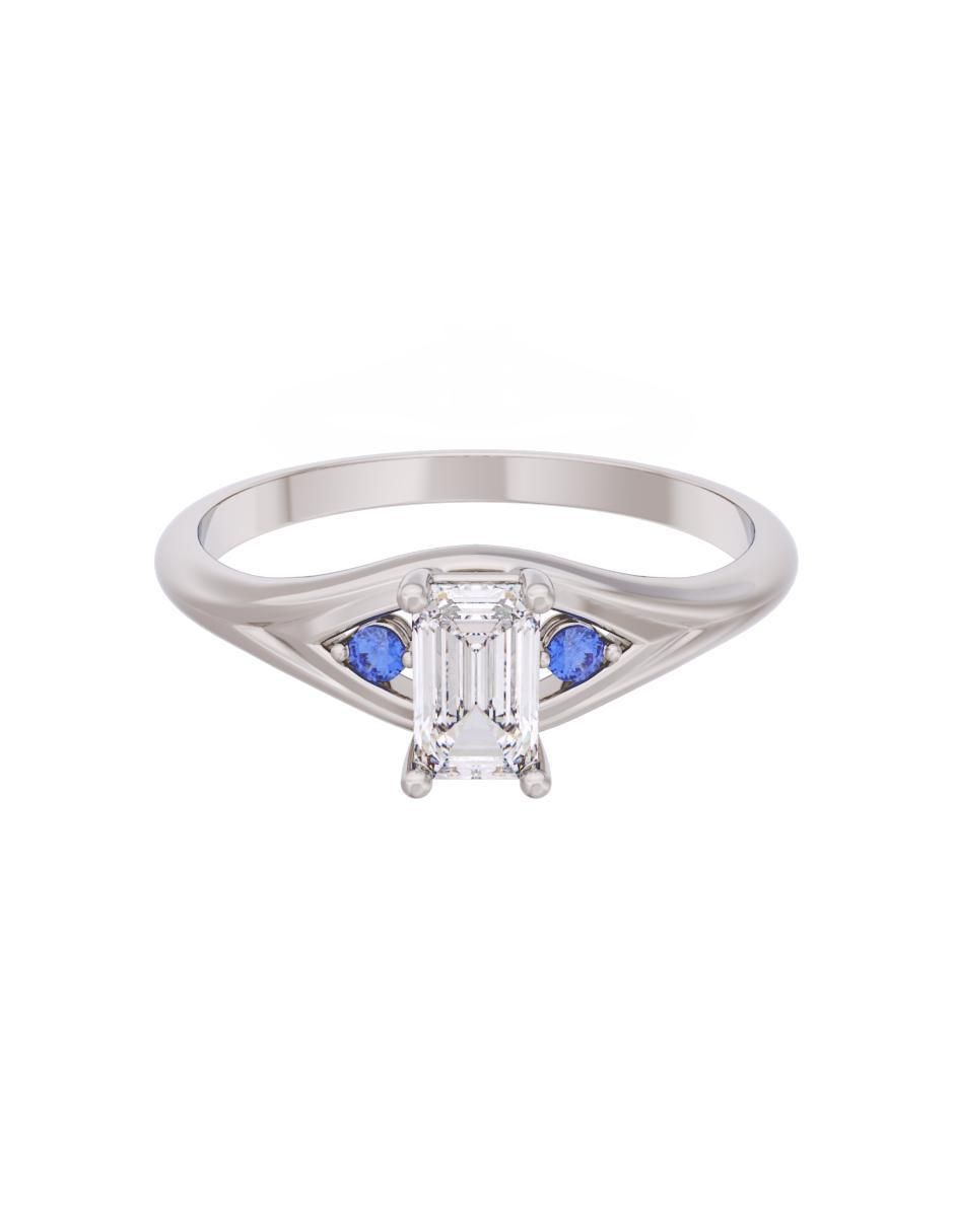 Anillo de compromiso de oro 14 k Eternidad