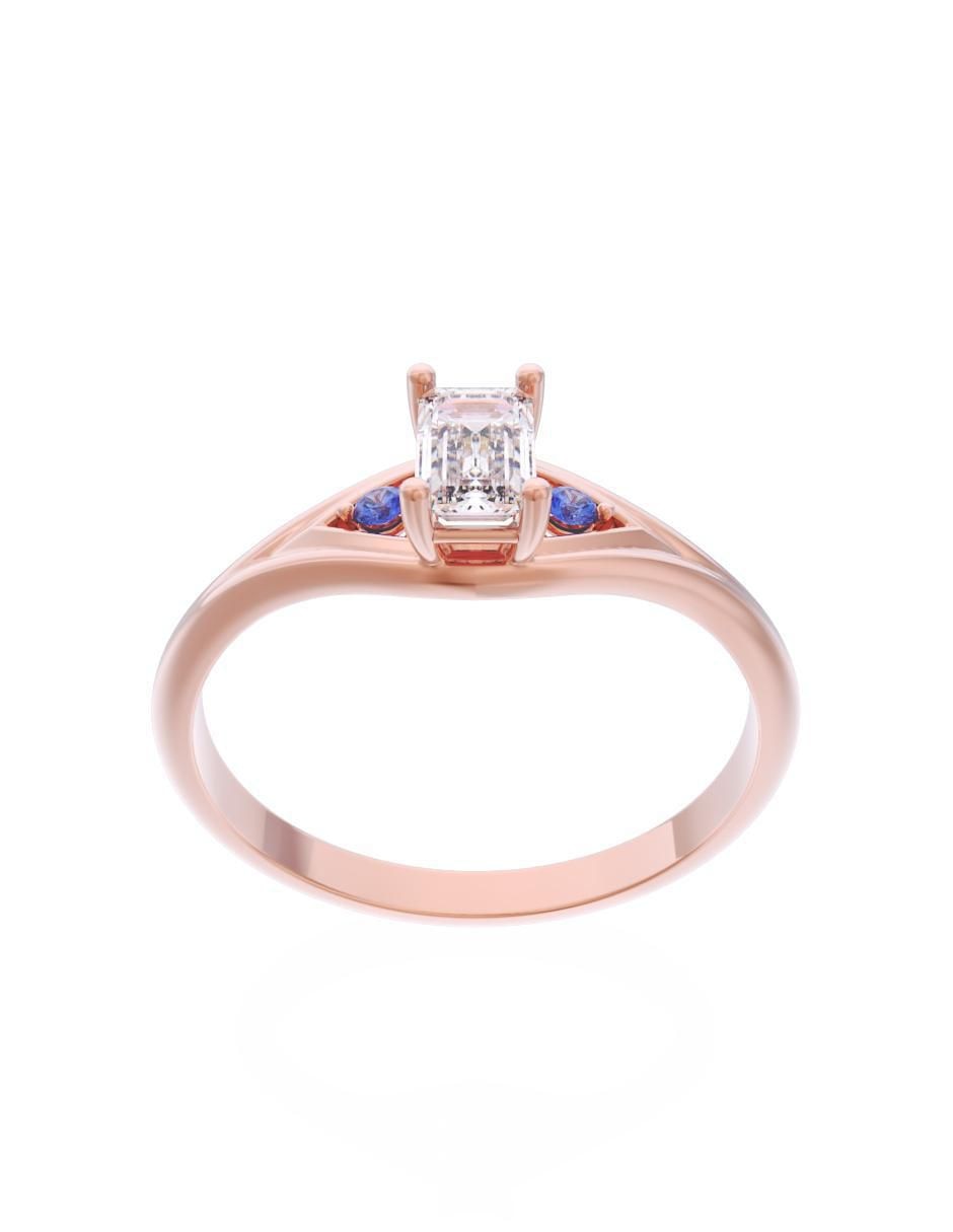 Anillo de compromiso de oro 14 k Eternidad 2