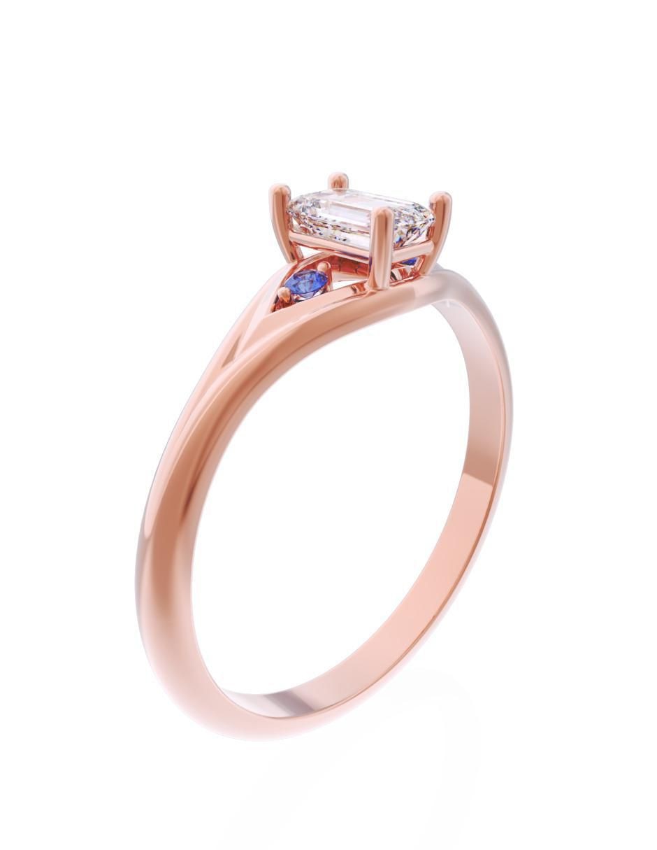 Anillo de compromiso de oro 14 k Eternidad 3