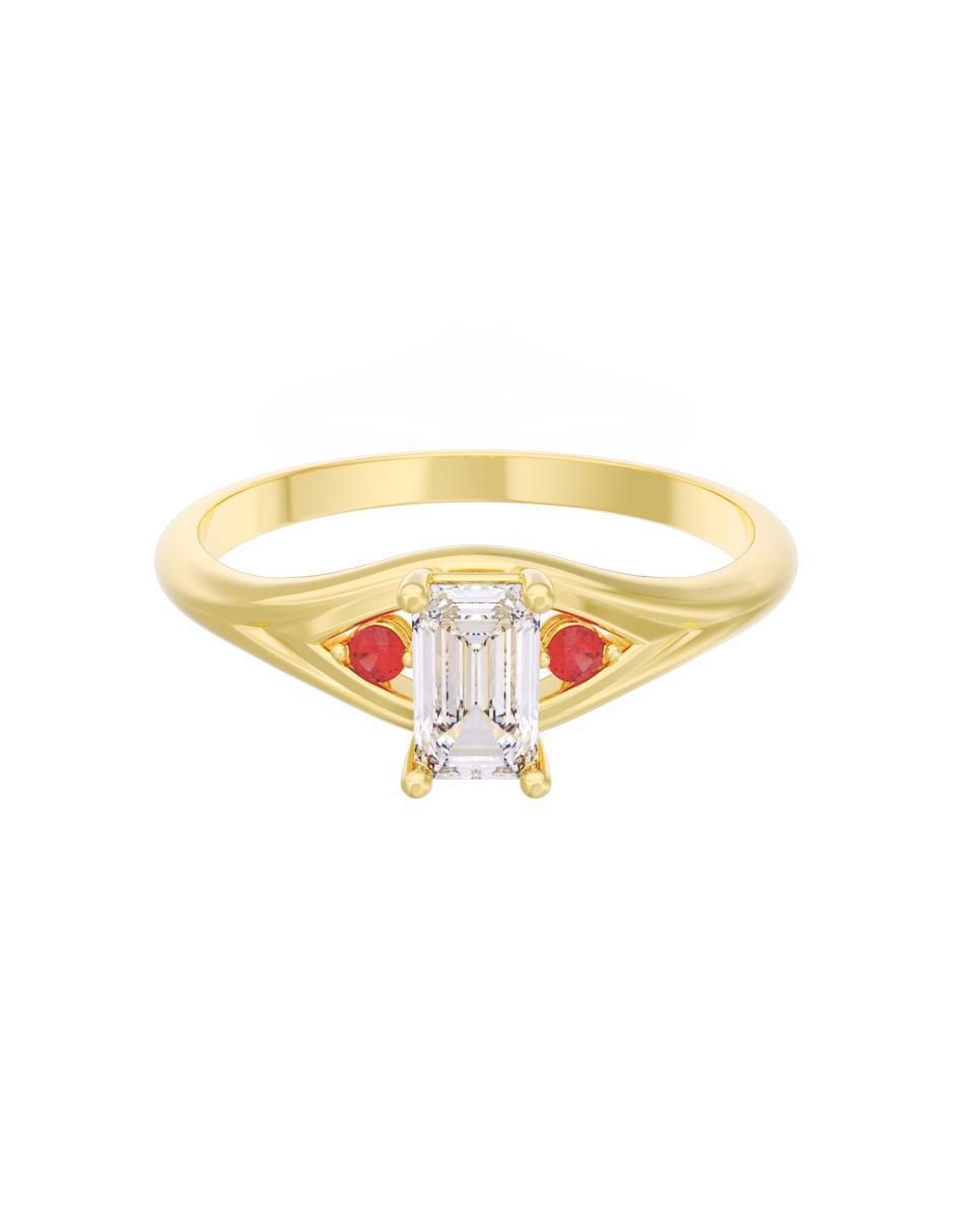Anillo de compromiso de oro 14 k Eternidad