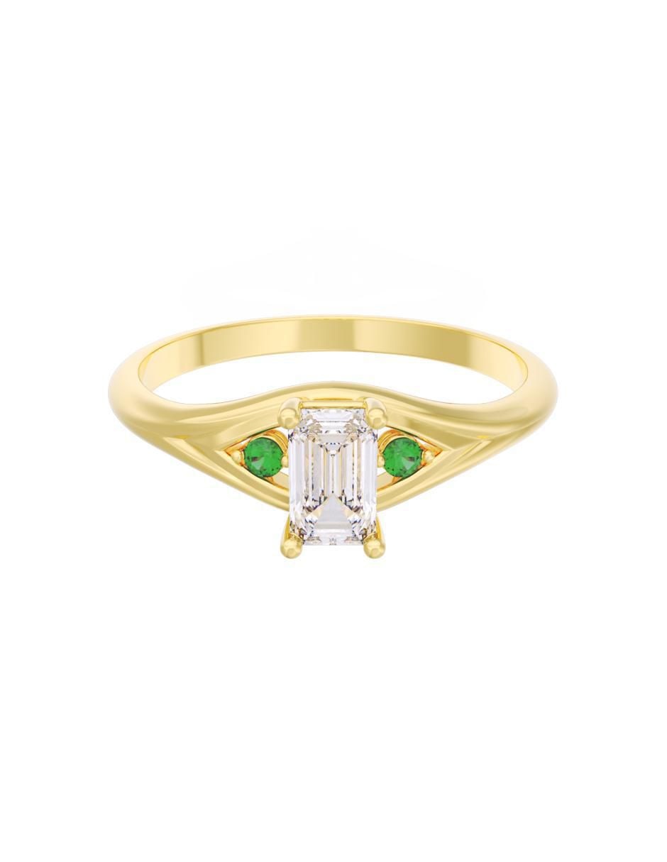Anillo de compromiso de oro 14 k Eternidad
