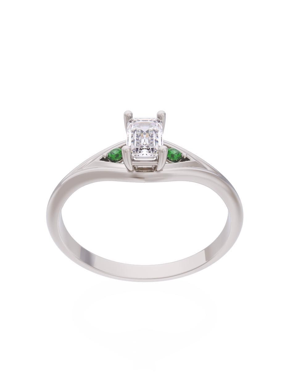 Anillo de compromiso de oro 14 k Eternidad 2