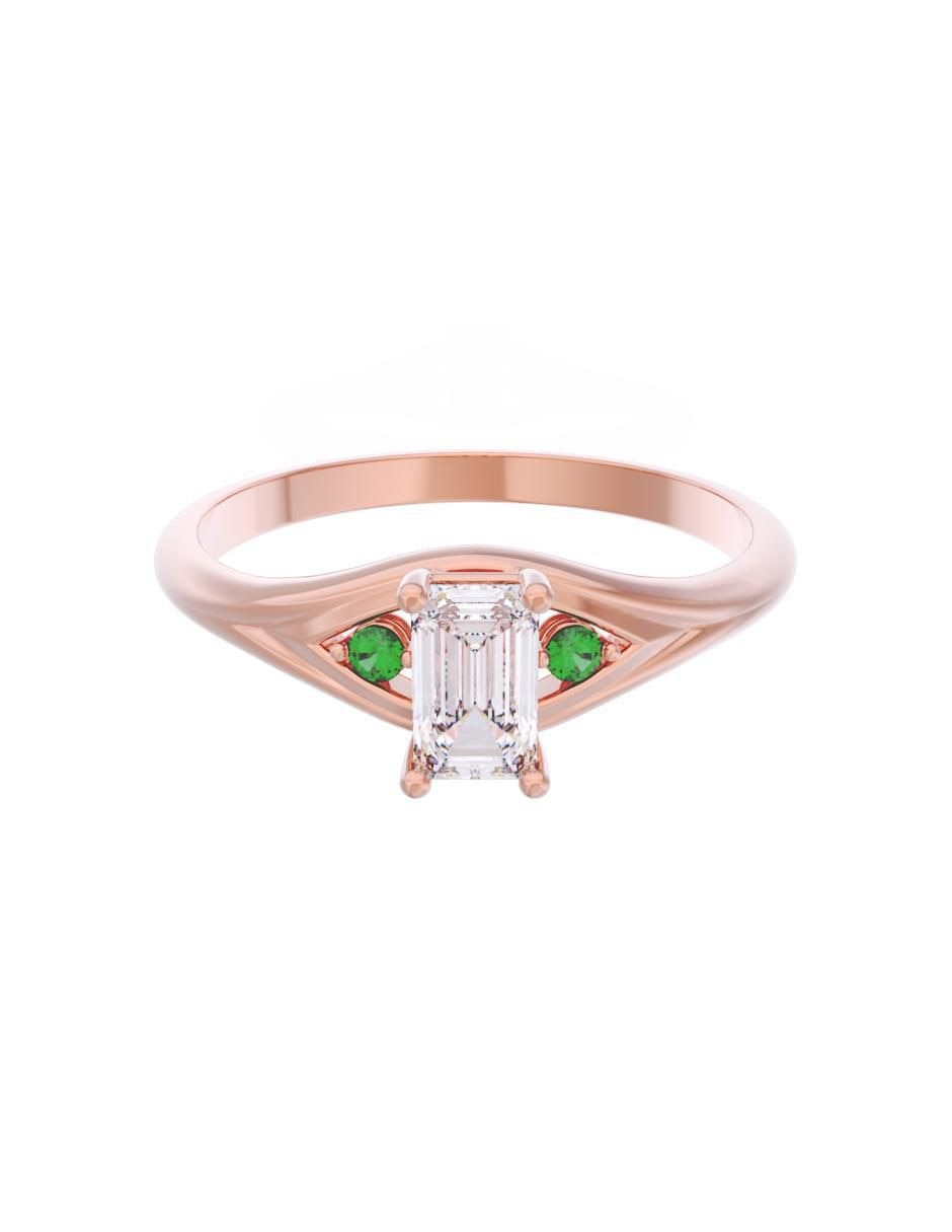 Anillo de compromiso de oro 14 k Eternidad