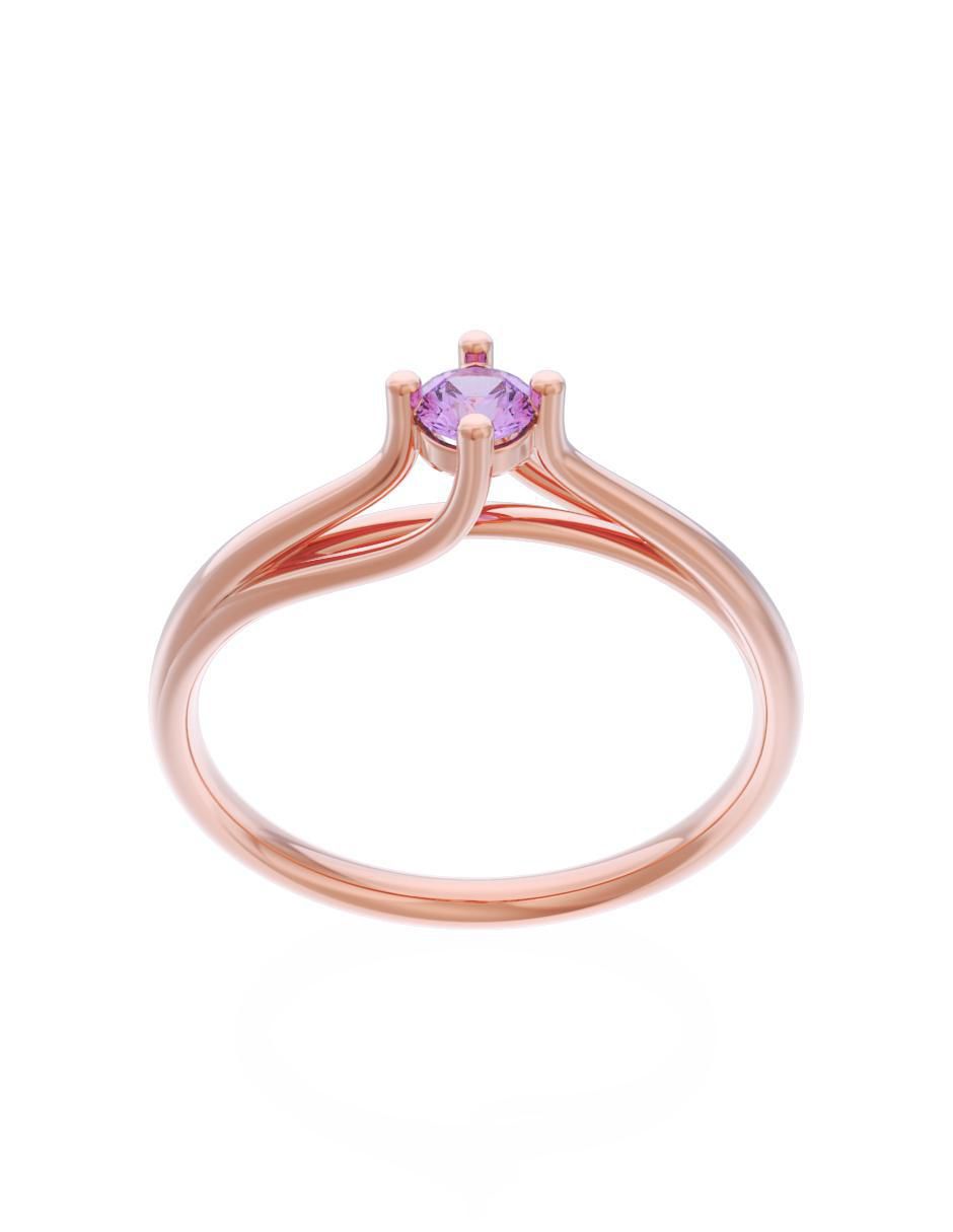 Anillo de compromiso de oro 14 k Eternidad 2