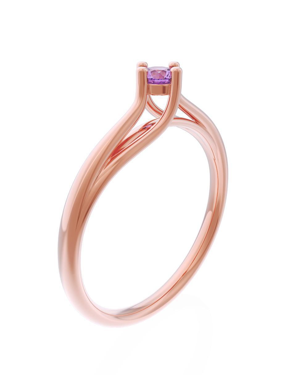 Anillo de compromiso de oro 14 k Eternidad 3