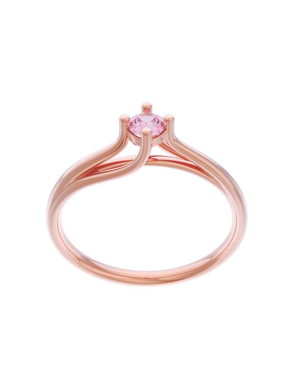 Anillo de compromiso de oro 14 k Eternidad 2