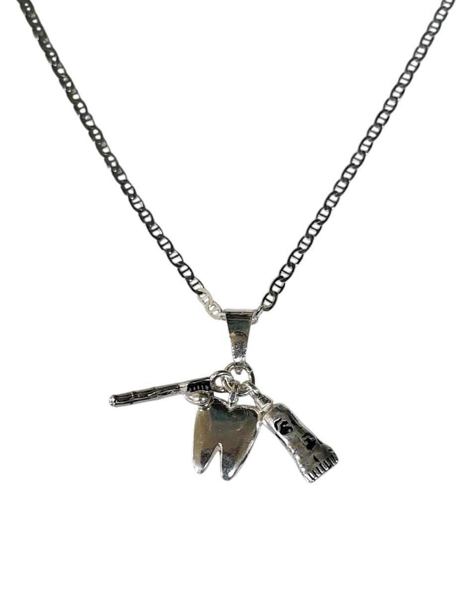 Collar de muela Dentista de plata P 925 Collar de muela Dentista de plata P 925
