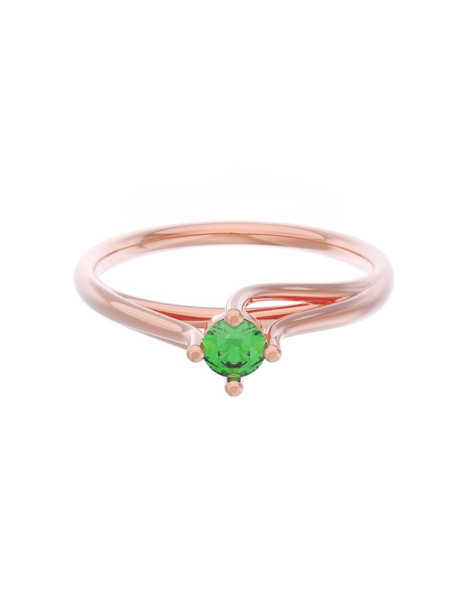 Anillo de compromiso de oro 14 k Eternidad
