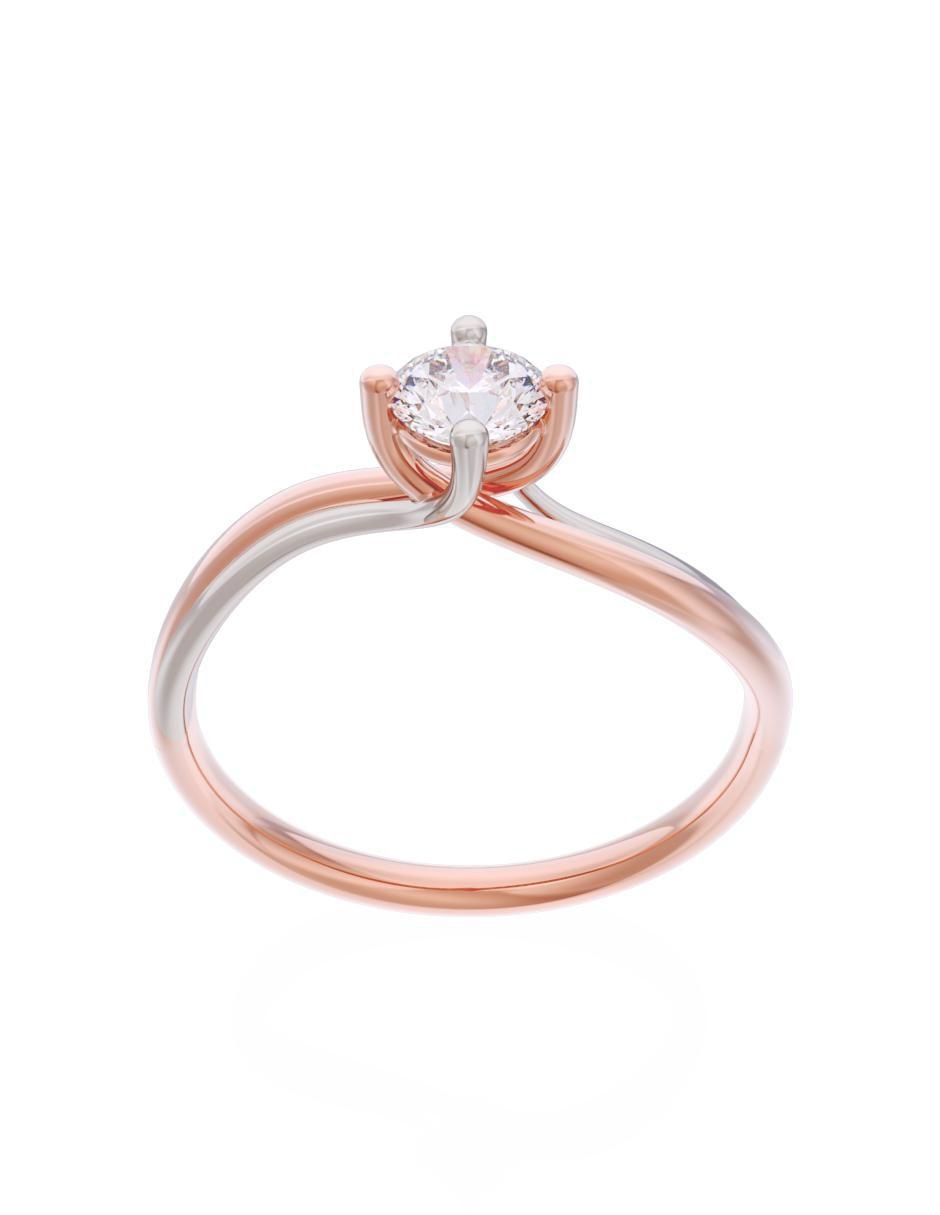 Anillo de compromiso de oro 14 k Eternidad 2