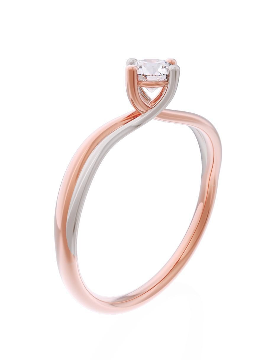 Anillo de compromiso de oro 14 k Eternidad 3