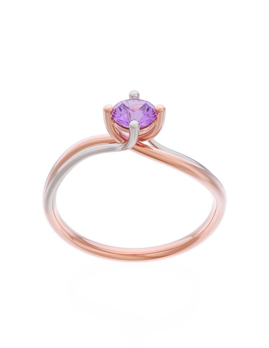 Anillo de compromiso de oro 14 k Eternidad 2