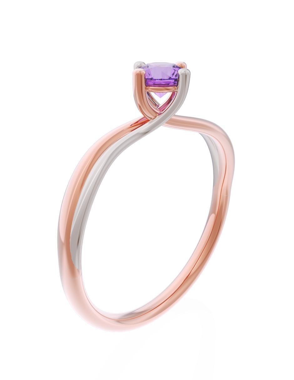 Anillo de compromiso de oro 14 k Eternidad 3